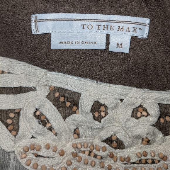 TO THE MAX Beaded Crinkle Empire Waist Tank Top - Picture 5 of 6